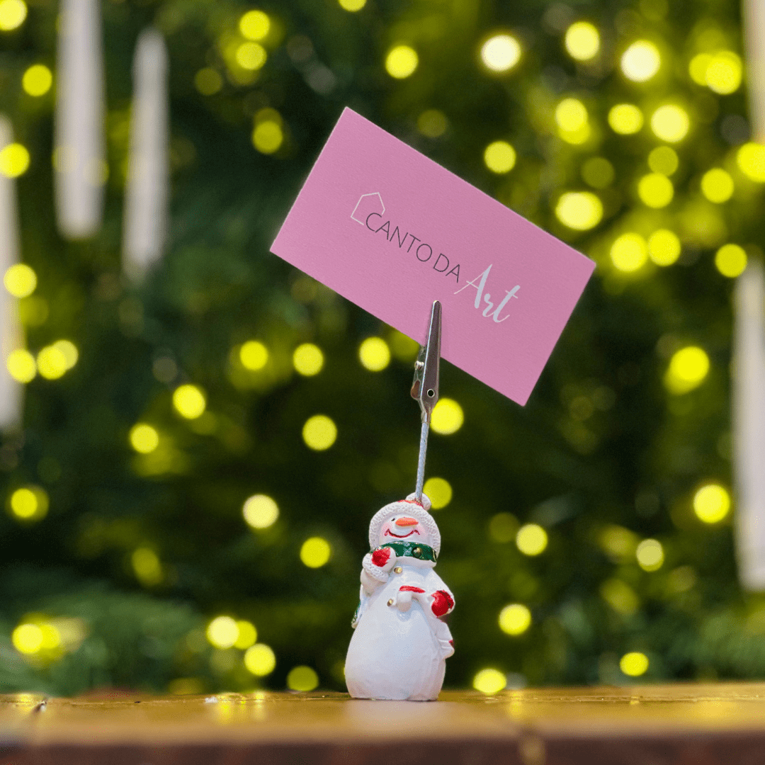 Marcador Natalino Boneco de Neve de Resina 3x3x5,8cm