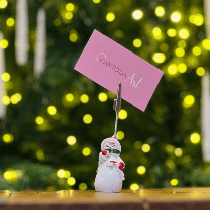 Marcador Natalino Boneco de Neve de Resina 3x3x5,8cm