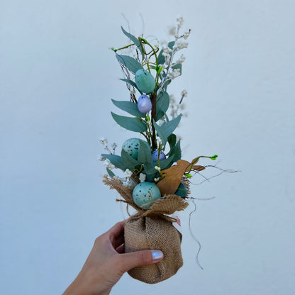 Arranjo Árvore Com Ovinhos e Coelho - 39cm