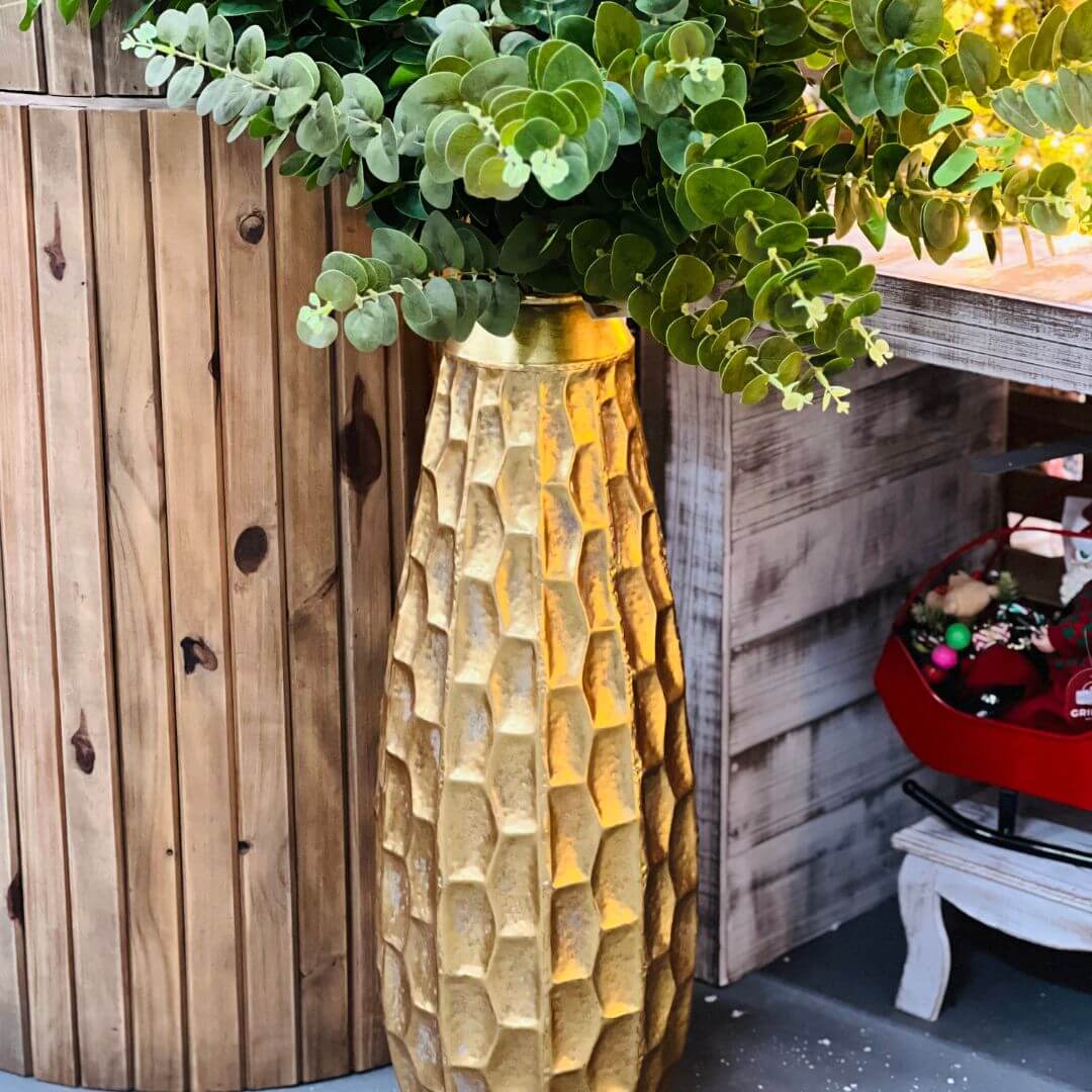 Vaso Dourado em Metal – 68cm