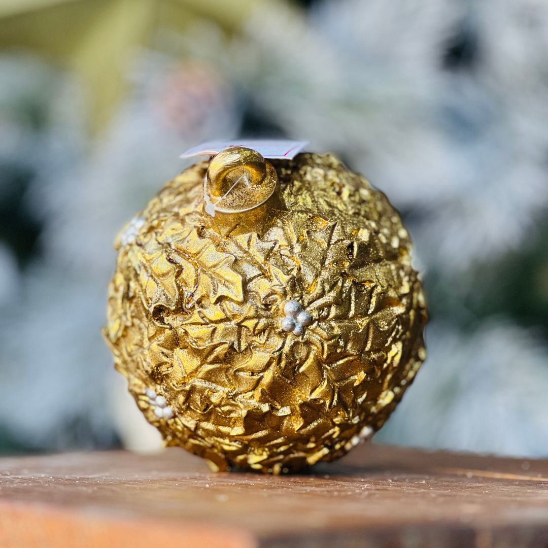 Bola Arabesco Dourada - 17cm