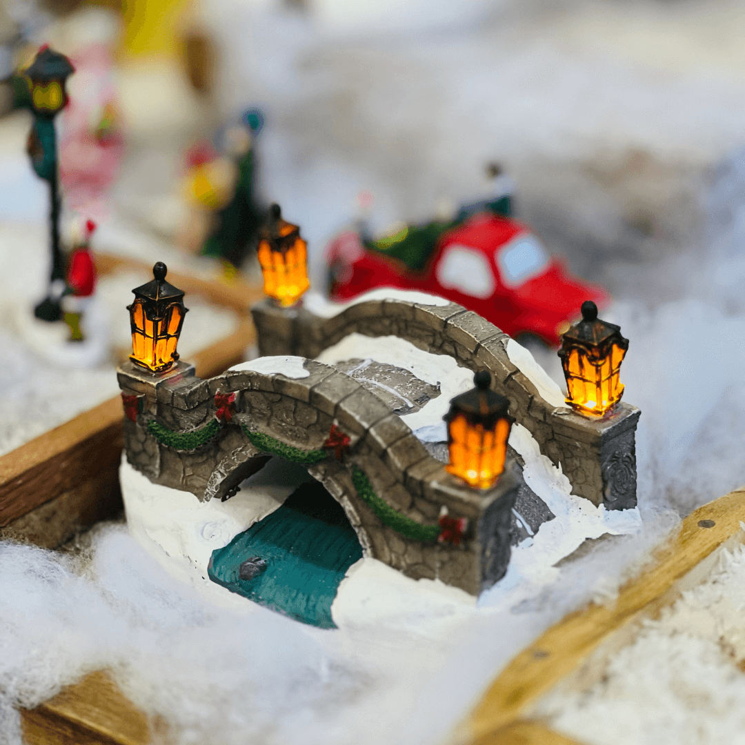 Cenário Natal Ponte Com Led 8,3x16,7x11cm