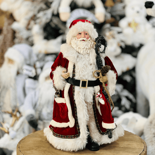Papai Noel Vermelho Com Cajado 45cm