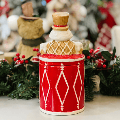 Pote Natalino Quebra Nozes Gingerbread de Cerâmica 28x13cm