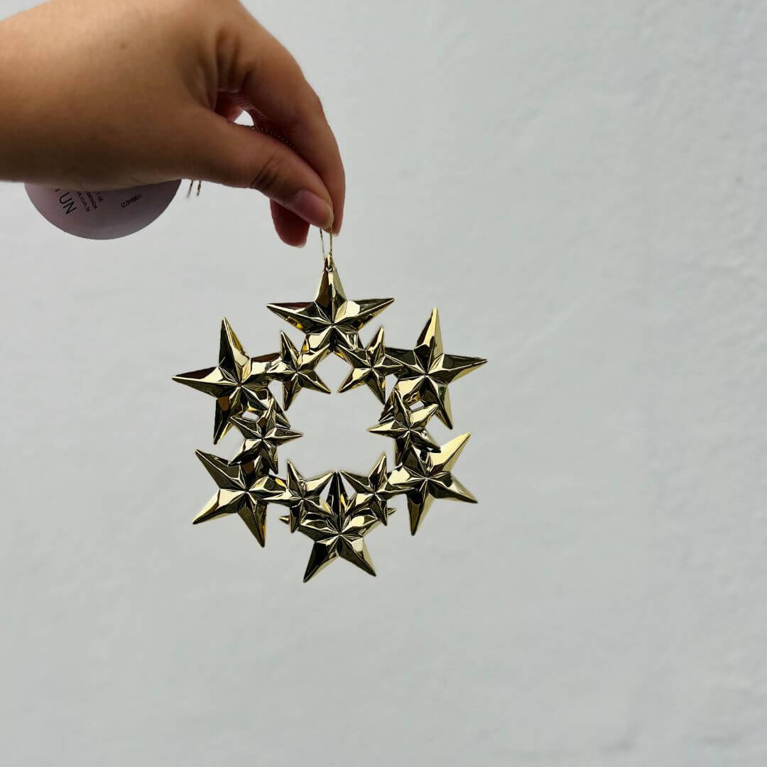 Enfeite Pendente Guirlanda Estrelada – 12cm