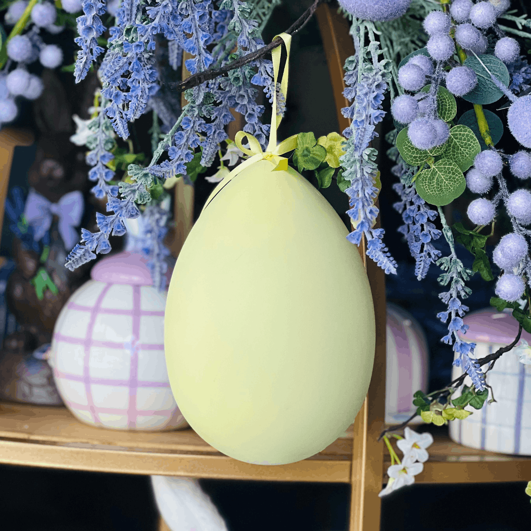 Ovo de Páscoa para Pendurar Amarelo Pastel 18cm