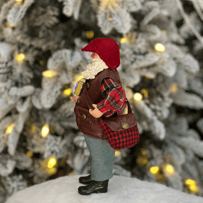 Papai Noel Colecionável Turista Com Led 30cm