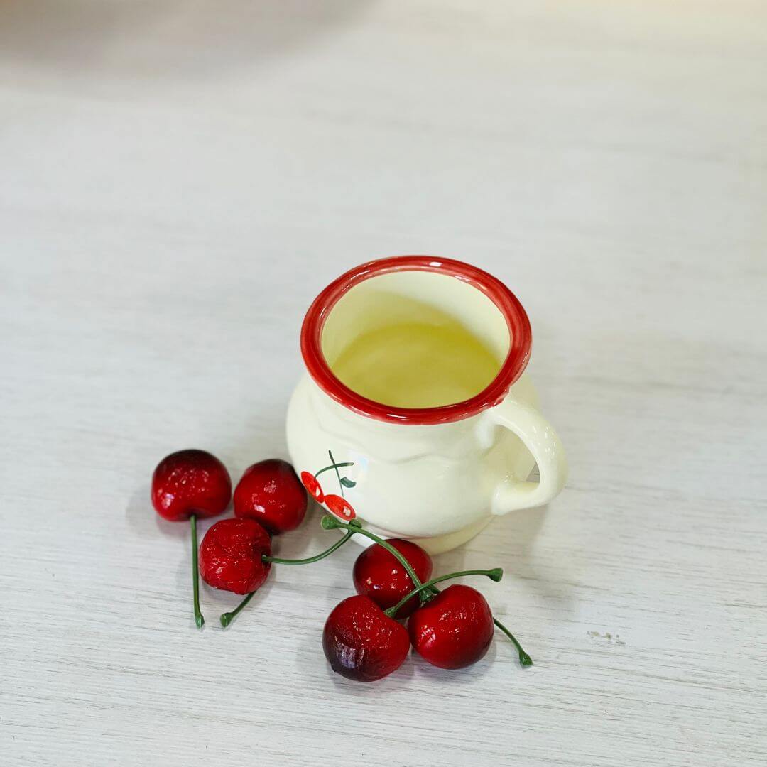 Xícara Babado Cereja Tutti-frutti - 7x8x10 - 130ml