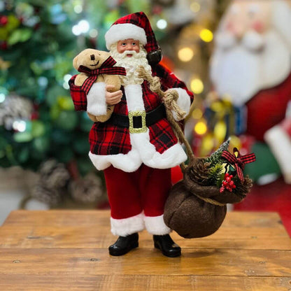 Papai Noel Com Ursinho - 30cm