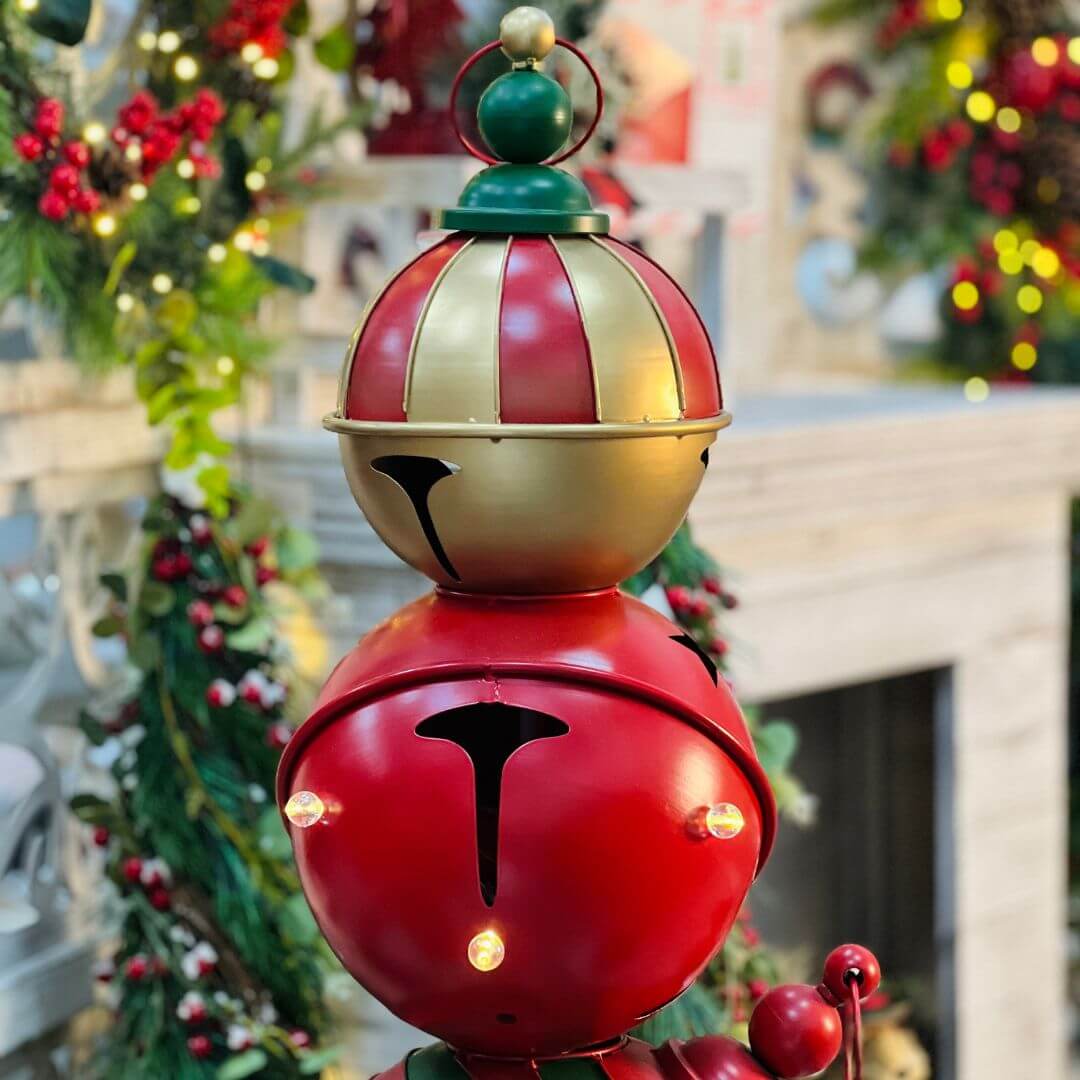 Guizo Natalino Com Led Vermelho, Verde e Dourado - 88cm