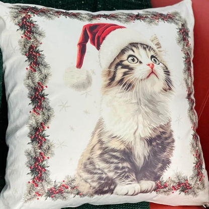 Capa de Almofada Luxor Natal Cats – 50x50cm