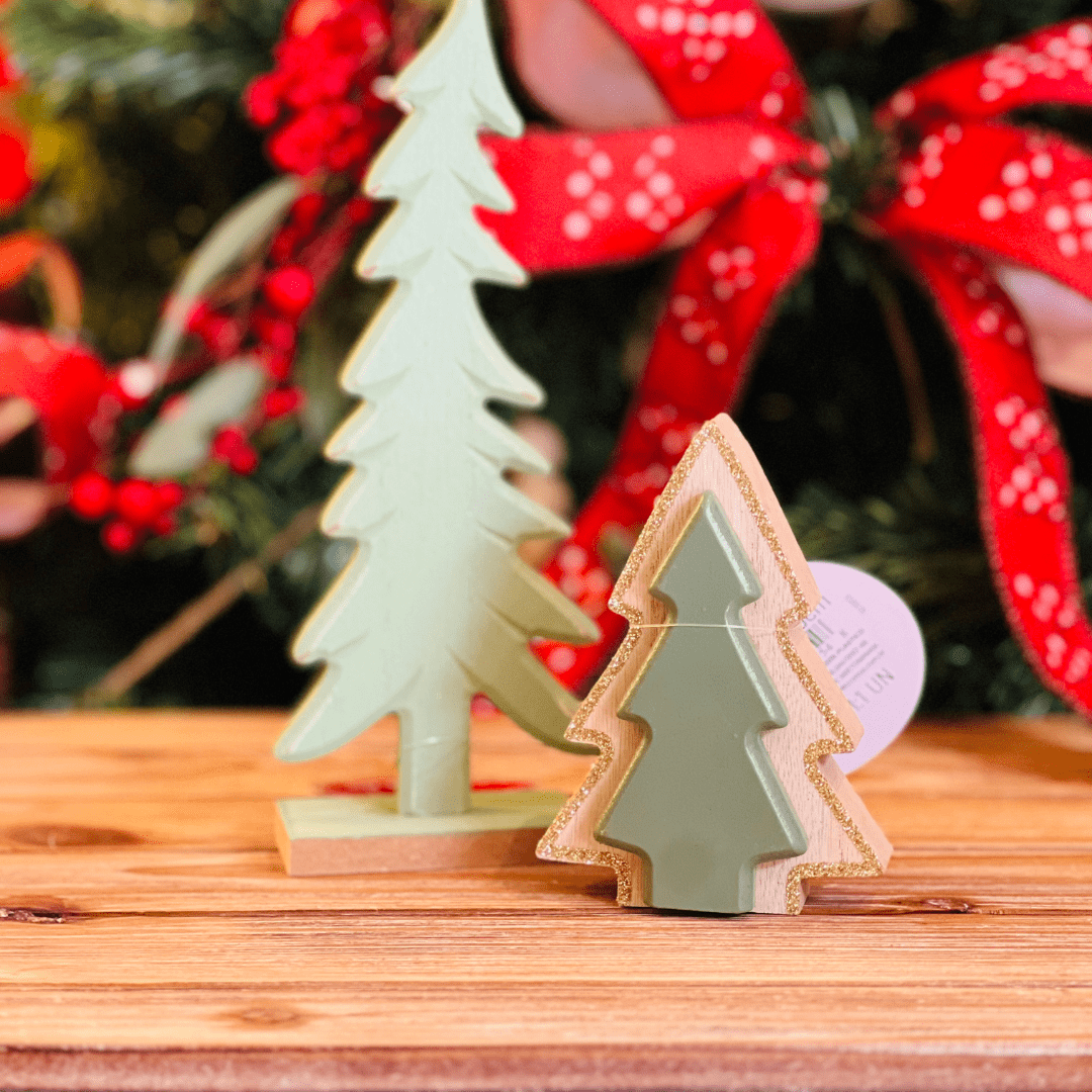 Árvore Natalina Verde de Madeira 11cm