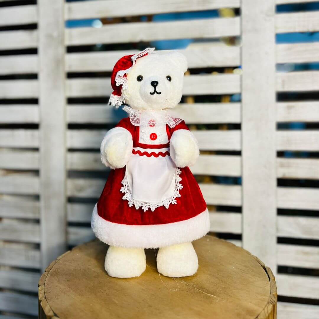 Urso Noel Vestido Com Led  - 60 cm