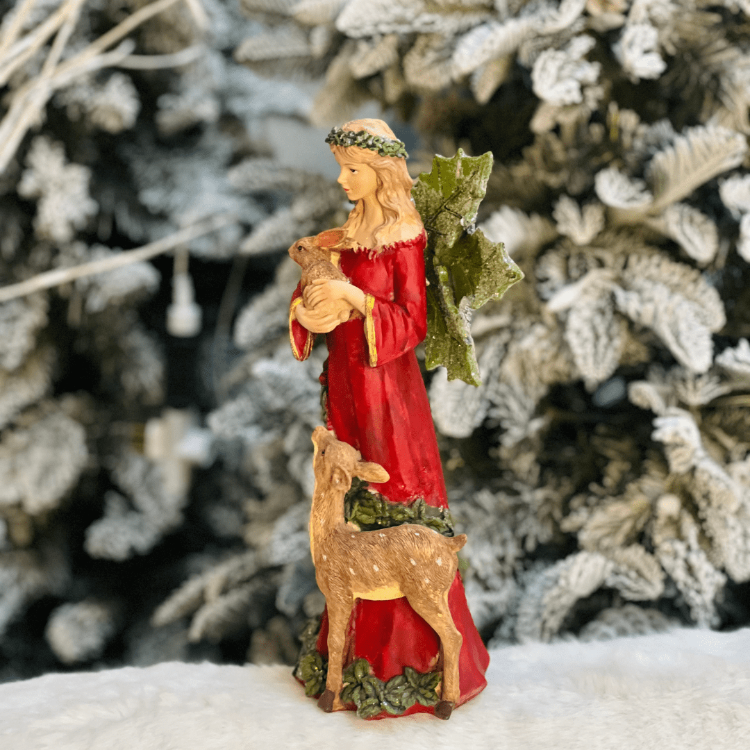 Anja Natalina Com Animais Vermelho de Resina 19,5x11,5x32,5cm
