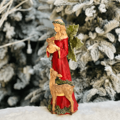 Anja Natalina Com Animais Vermelho de Resina 19,5x11,5x32,5cm