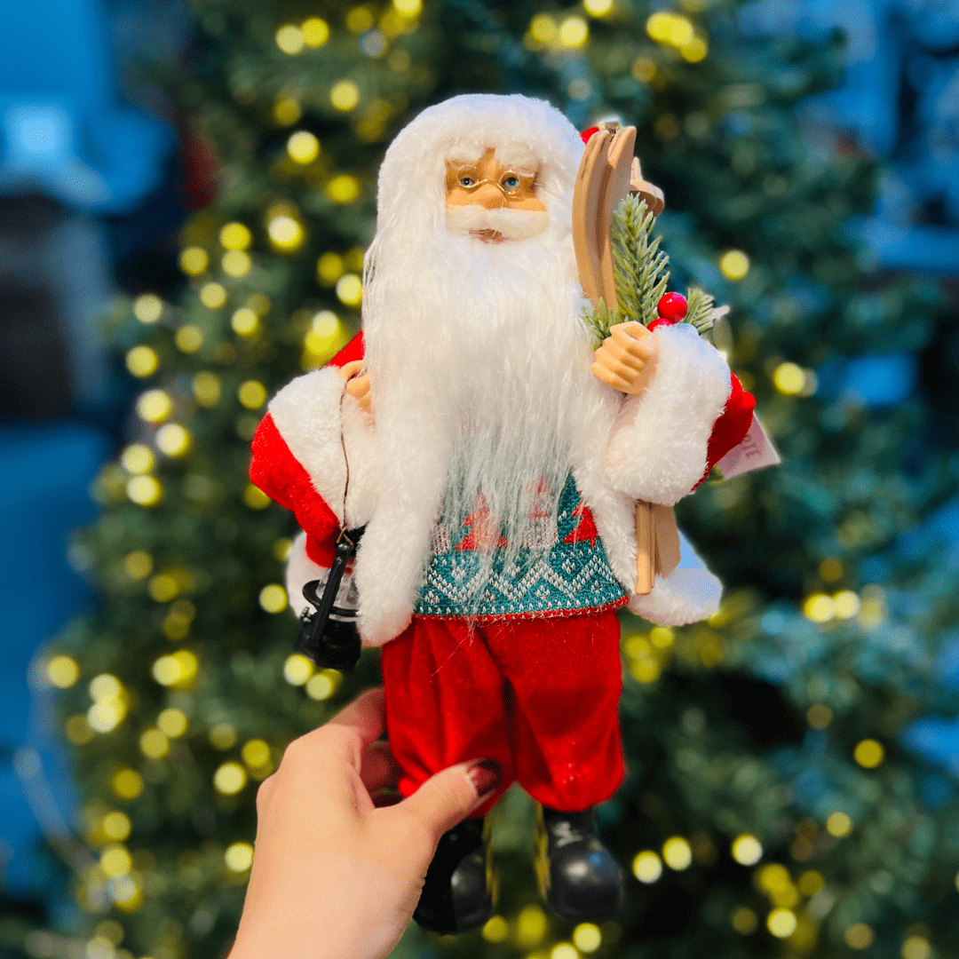 Papai Noel Em Pé Vermelho e Verde 30cm