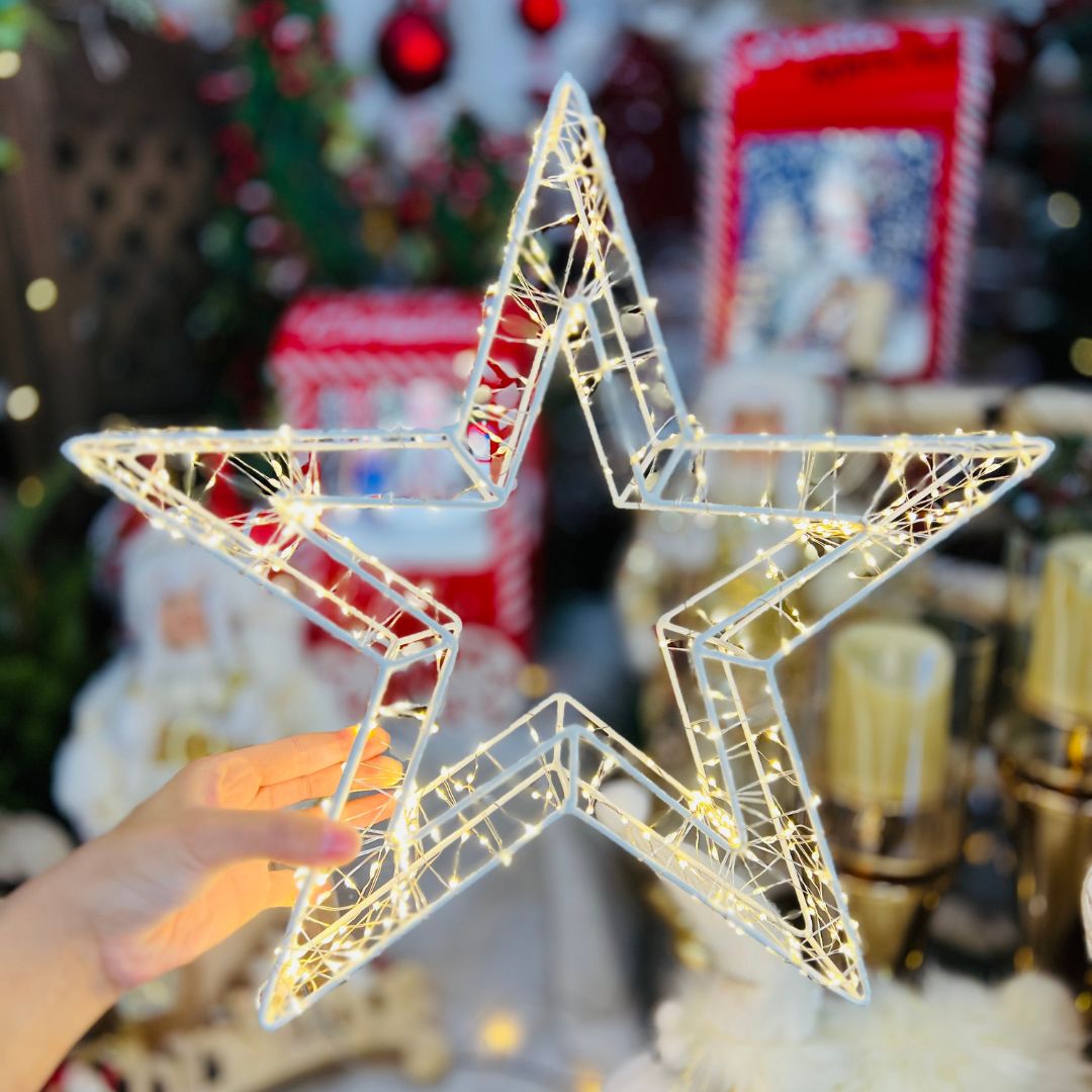 Estrela Decorativa 480 Led Bivolt Branco Quente - 38x6cm