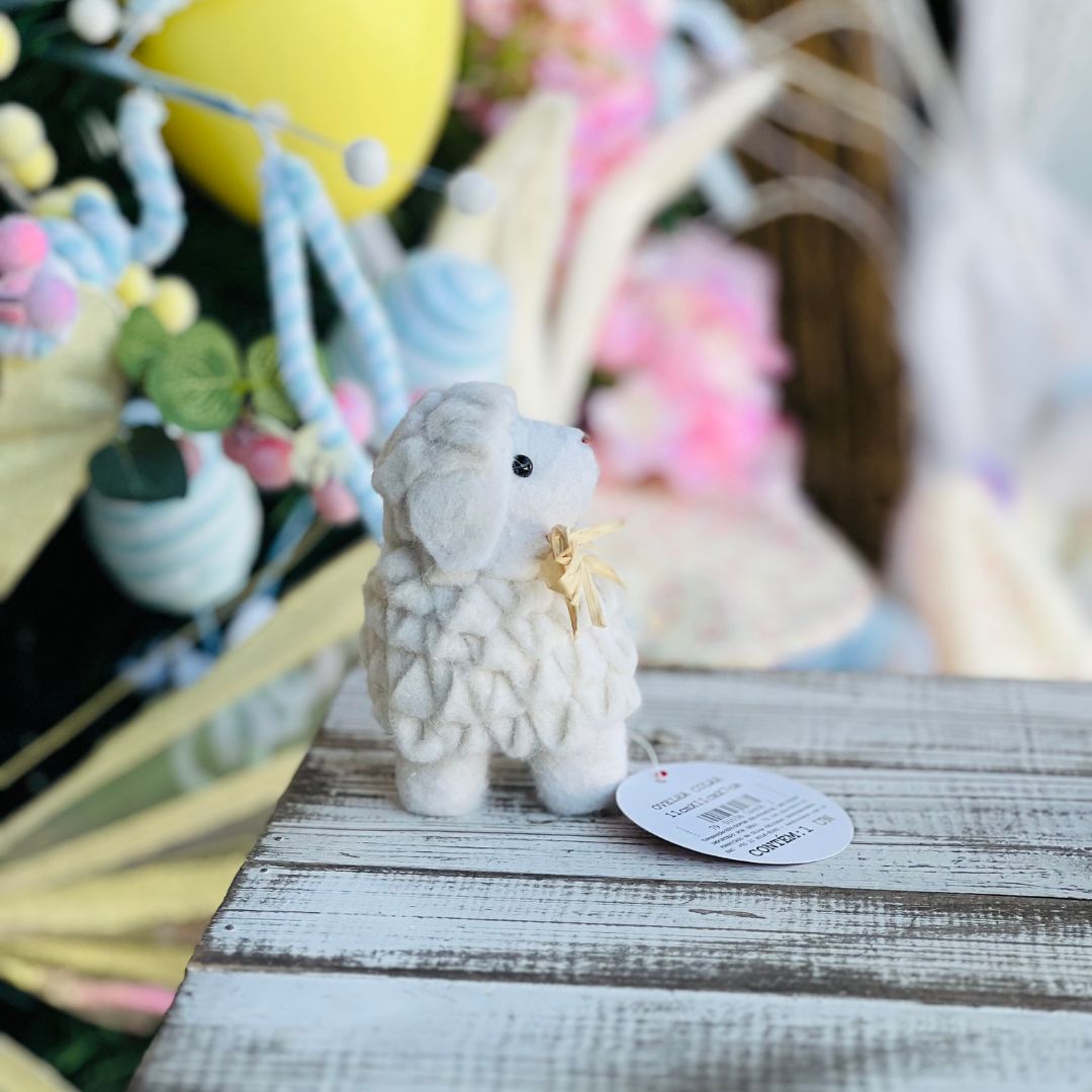 Ovelha Decorativa com Laço - 11cm