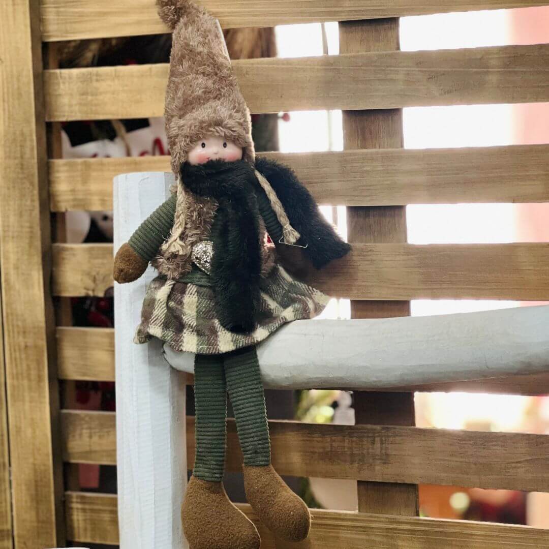 Boneca Natal Menina Sentada – 65cm