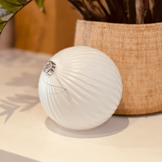 Bola Natalina Branca 15cm - 1un