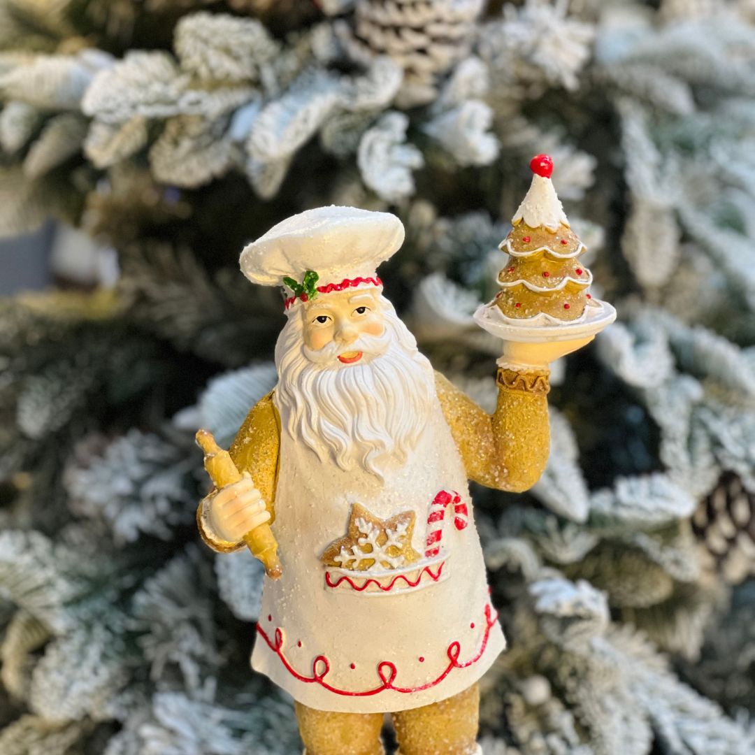 Resina Natal Papai Noel Gingerbread - 33,5x18,5cm
