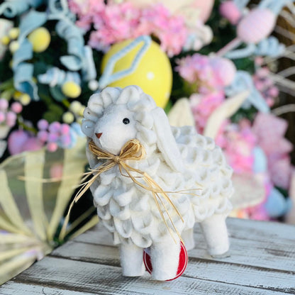 Ovelha Decorativa Com Laço - 23cm