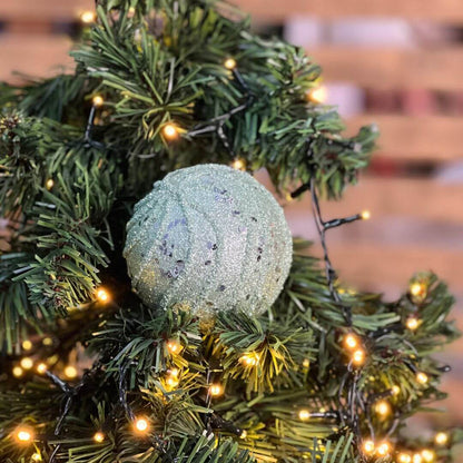 Bola Decorada Verde – 10cm | 2 Unidades