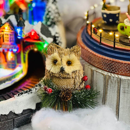 Coruja de Palha para Pendurar - 12cm