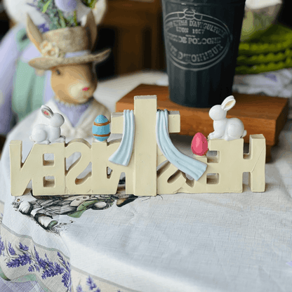 Letreiro Religioso de Páscoa He Is Risen de Resina 14,5x37,5x5,6cm