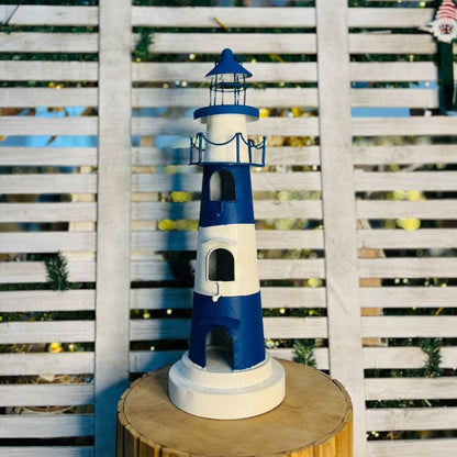 Farol Decorativo Grande Azul  - 61x22x22cm