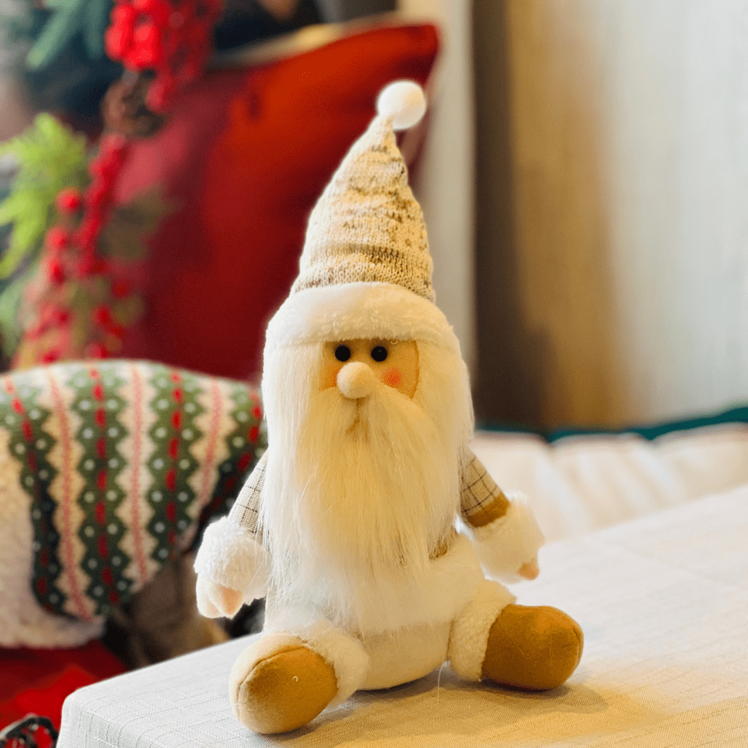 Papai Noel Bege de Pelúcia 31cm