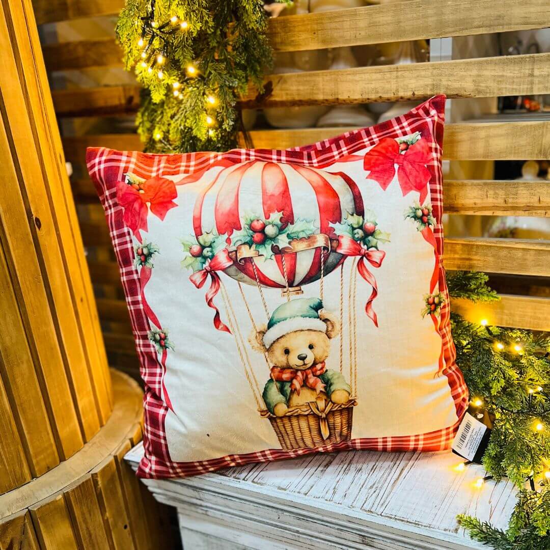 Capa de Almofada Luxor Natal Ursos - 50x50 cm