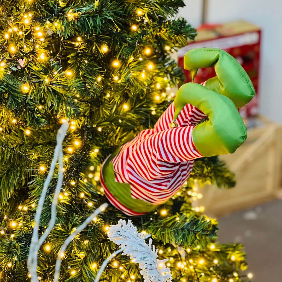 Elfo Natalino Animado com Movimento Vermelho e Verde – 34cm