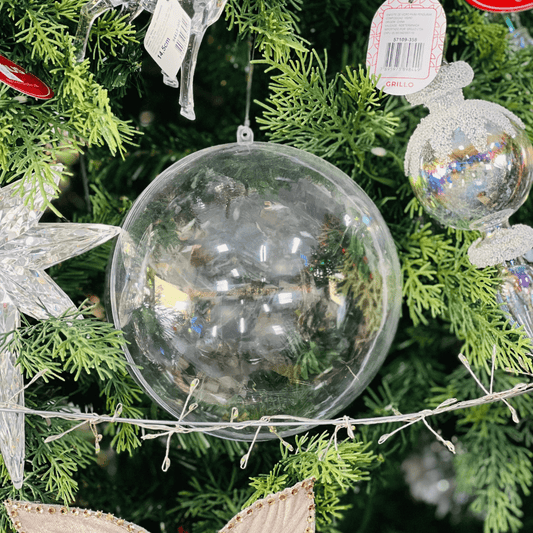Bola Natalina Transparente 16cm 1un