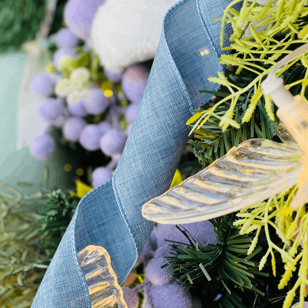 Fita Decorativa Aramada Azul 6,3cm x 9,14m