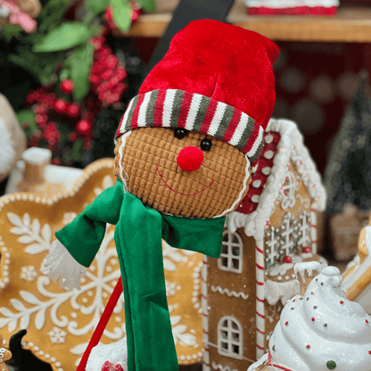 Pick Gingerbread Natalino Vermelho e Verde 64x14cm