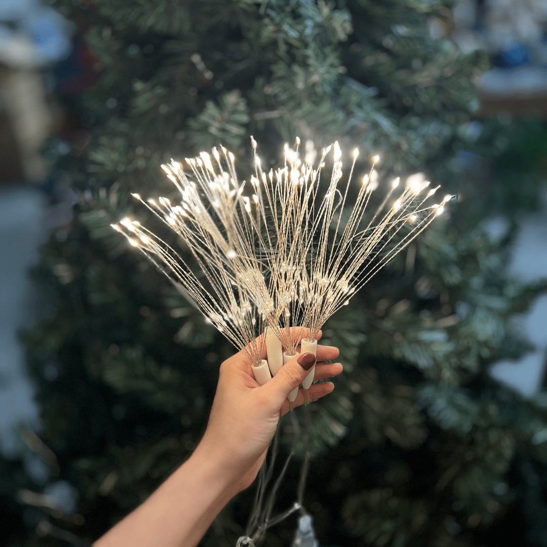 Pisca Fogos de Artificio 320 Leds Branco Quente Bivolt Com Funçoes 4m