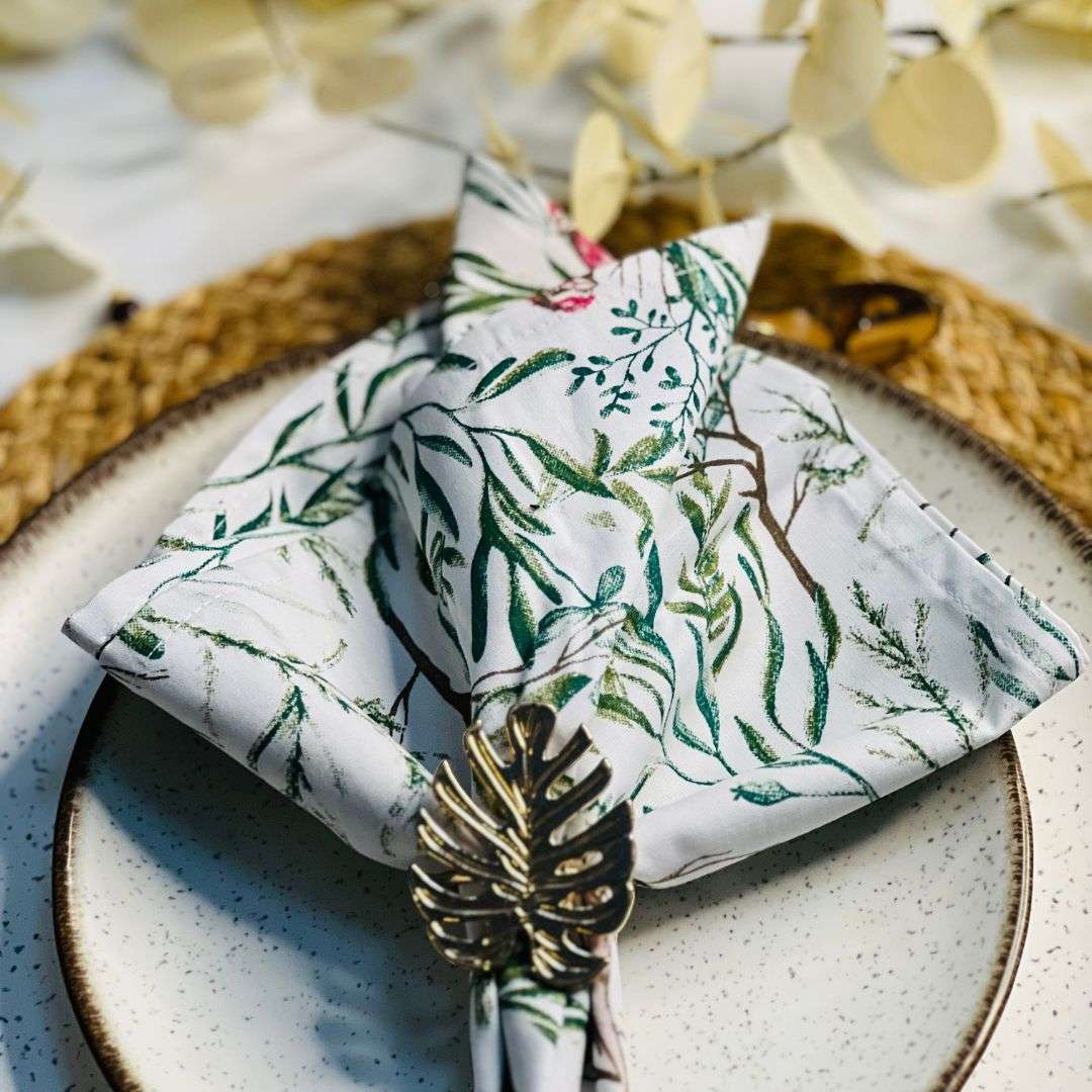 Kit 4 Guardanapos Home Pássaros - 40x40cm