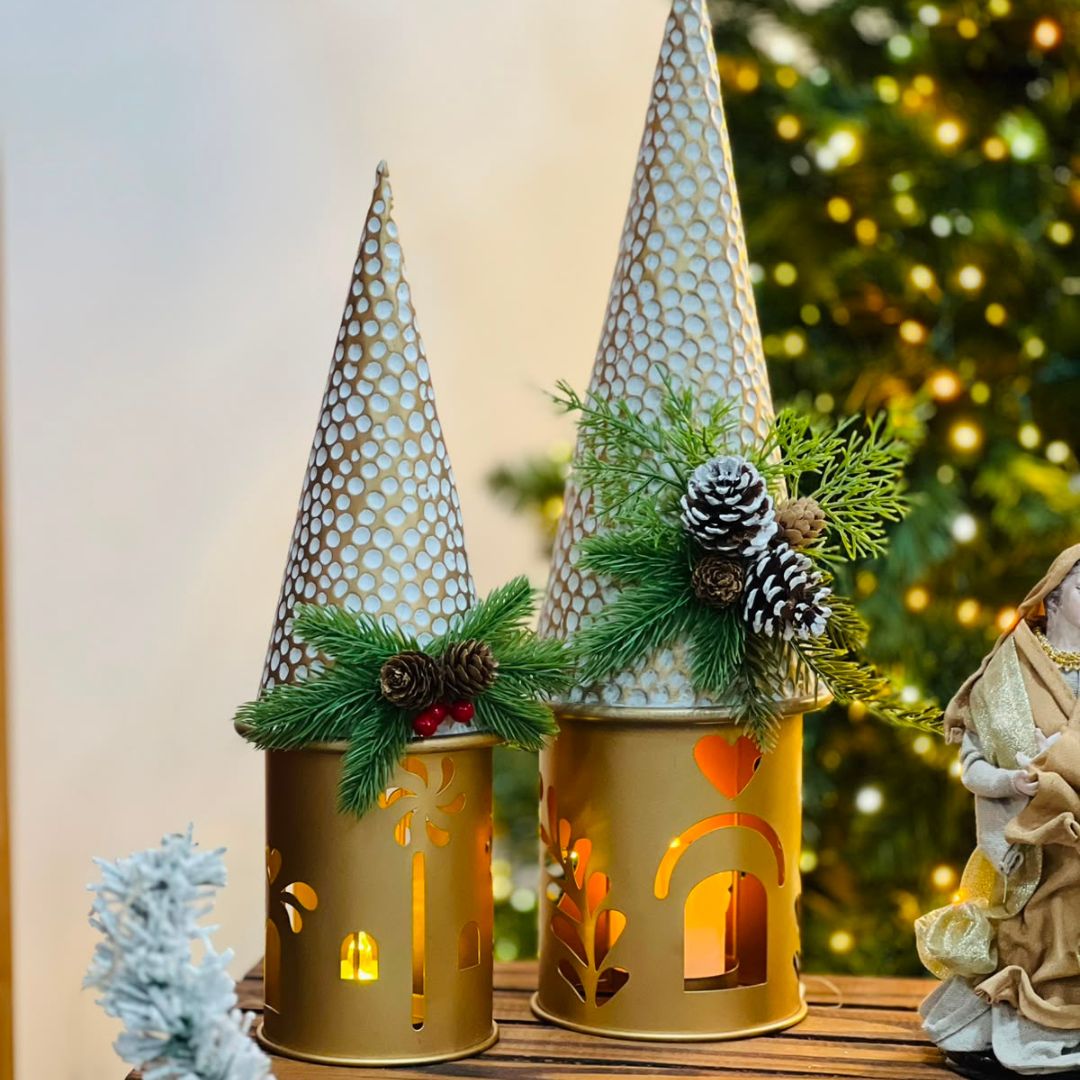 Porta-Velas Árvore em Metal - 38 cm