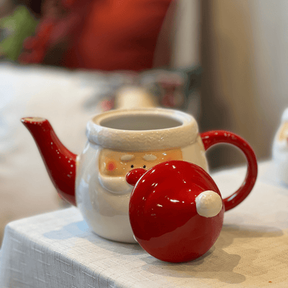 Chaleira de Papai Noel de Cerâmica 15cm
