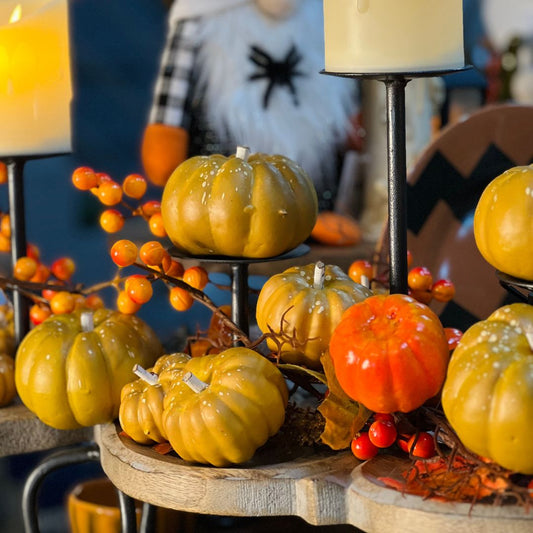 Conjunto de 12 Peças Halloween Abóbora Mini - Laranja