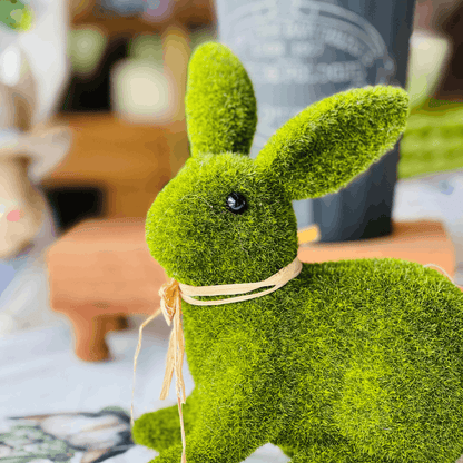 Coelho Decorativo Musgo Verde 21cm