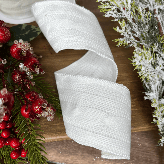 Fita Decorativa Tricot Branco 6,3cmX9,14m