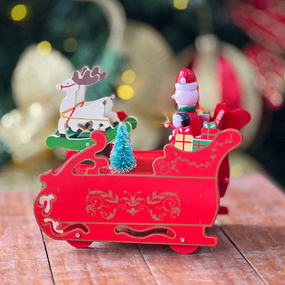 Trenó Papai Noel Com Música e Movimento - 18cm