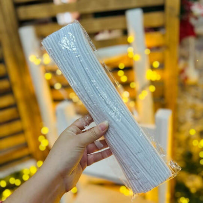 FECHO PRATICO VELUDO 30CM 100PCS BRANCO