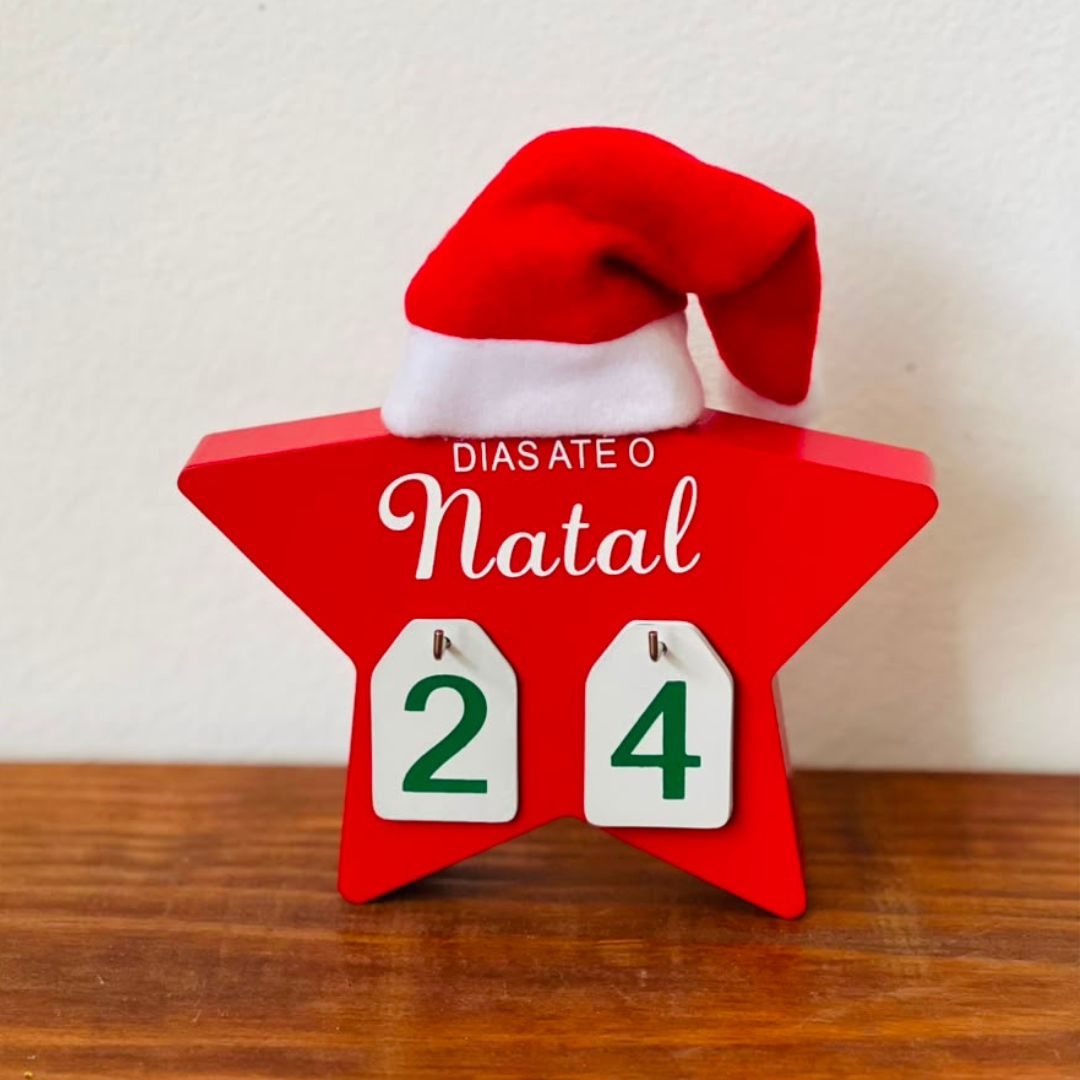 Placa Calendário Natalino Decorativa - 18 cm
