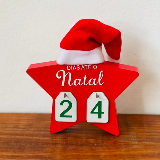 Placa Calendário Natalino Decorativa - 18 cm