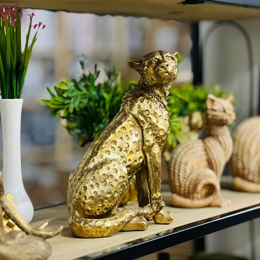 Escultura Leopardo Em Poliresina - 27cm