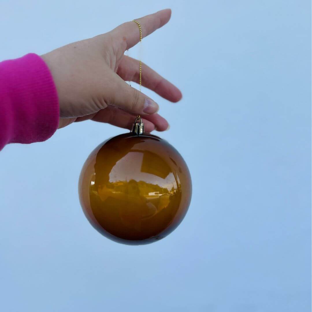 Jogo com 4 Bolas Natalinas Transparentes - 10cm
