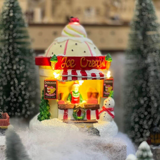 Loja Natal Sorveteria Com Led 15,5x12x12cm
